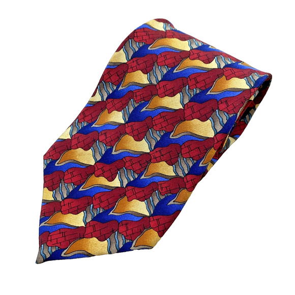 Cocktail Collection Men's Silk Tie Necktie Scotch On The Rocks Colorful Abstract - Picture 2 of 6